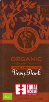 Equal Exchange ORG 71% Very Dark Chocolate 100g-Case of 12