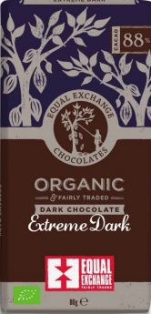 Equal Exchange ORG 88% Extreme Dark Chocolate 80g-Case of 14